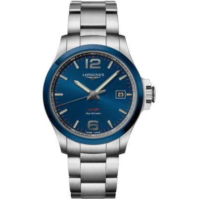 Conquest V.H.P. 43 Stainless Steel / Ceramic / Blue / Bracelet