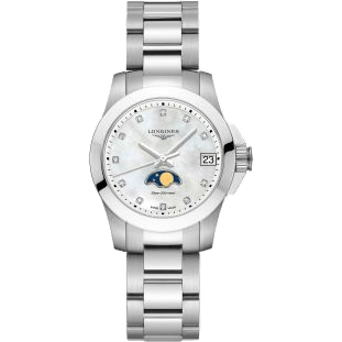 Conquest 29.5 Quartz Moonphase Stainless Steel / MOP / Bracelet