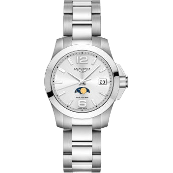 Conquest 34 Quartz Moonphase Stainless Steel / Silver / Bracelet