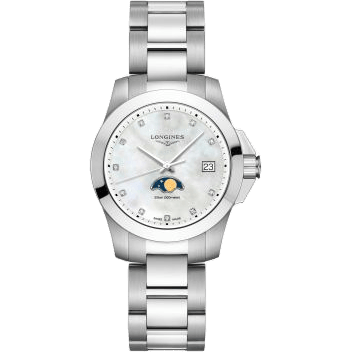 Conquest 34 Quartz Moonphase Stainless Steel / MOP / Bracelet