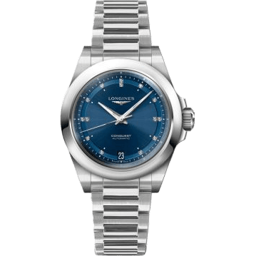 Conquest 34 Stainless Steel / Blue - Diamond / Bracelet