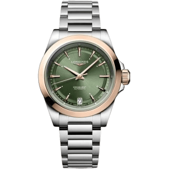 Conquest 34 Stainless Steel - Pink Gold / Green / Bracelet