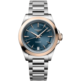 Conquest 34 Stainless Steel - Pink Gold / Blue / Bracelet