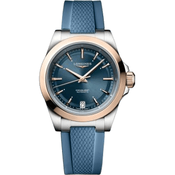 Conquest 34 Stainless Steel - Pink Gold / Blue / Rubber