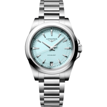 Longines Conquest Quartz 34 Stainless Steel / Mint Blue / Bracelet L3.460.4.92.6