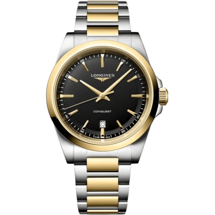 Longines Conquest Quartz 41 Stainless Steel - Yellow Gold / Black / Bracelet L3.860.3.52.7