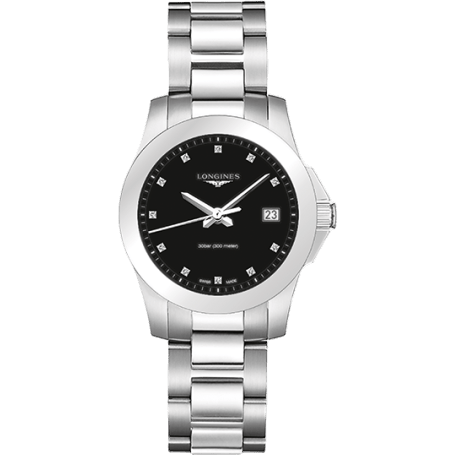 Conquest Quartz 34 Stainless Steel / Black
