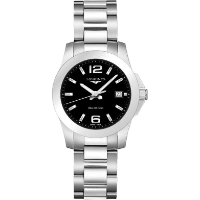 Conquest Quartz 34 Stainless Steel / Black