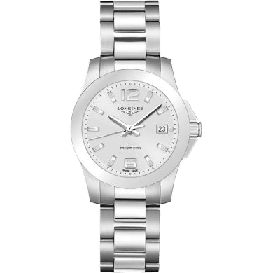 Conquest Quartz 34 Stainless Steel / Silver