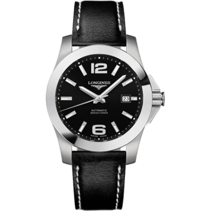 Conquest Automatic 41mm Black Leather
