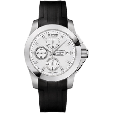 Conquest Chronograph Silver Rubber