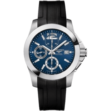 Conquest Chronograph Blue Rubber