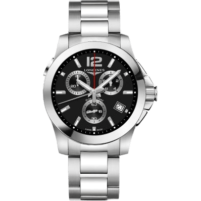 Conquest Chronograph Quartz 41 Stainless Steel / Black / Bracelet