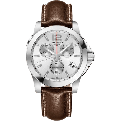 Conquest Chronograph Quartz 41 Stainless Steel / Silver / Strap