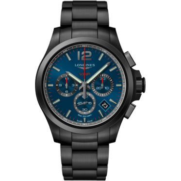 Conquest V.H.P. Chronograph 42 PVD / Blue / Bracelet