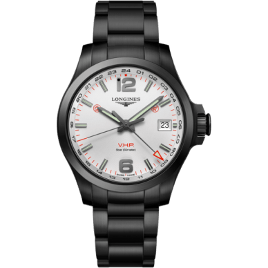 Conquest V.H.P. GMT 41 PVD / Silver / Bracelet