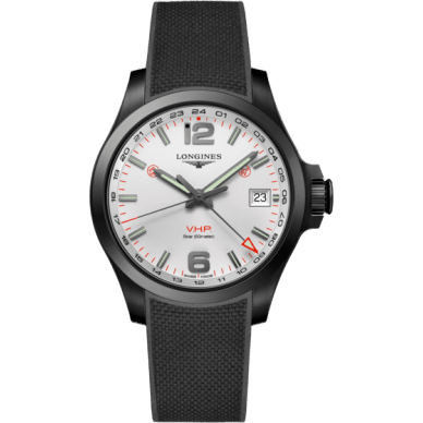Conquest V.H.P. GMT 41 PVD / Silver / Rubber