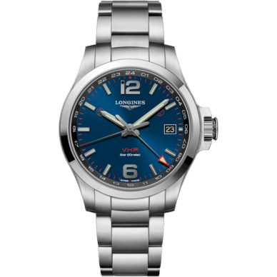 Conquest V.H.P. GMT 41 Stainless Steel / Blue / Bracelet