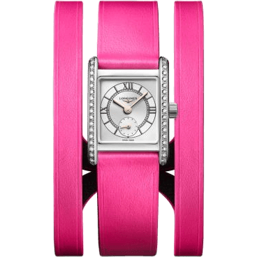 Longines Mini DolceVita 21.5 Quartz Stainless Steel - Diamond / 150th Kentucky Derby / Triple Cuff Pink L5.200.0.70.2