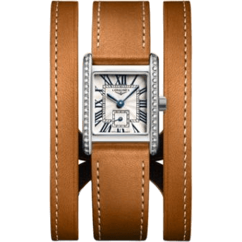 Longines Mini DolceVita 21.5 Quartz Stainless Steel - Diamond / Silver / Triple Cuff Brown L5.200.0.71.0