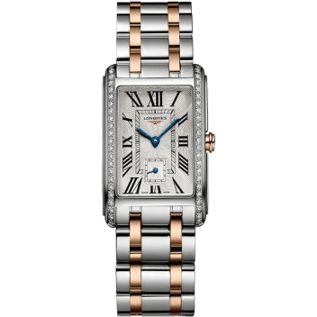 Longines DolceVita 23 Quartz Stainless Steel - Pink Gold - Diamond / Silver - Roman / Bracelet L5.512.5.79.7