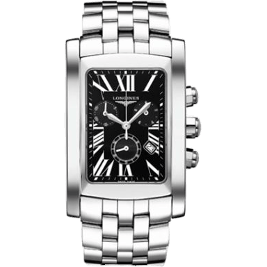 Longines DolceVita XL Chronograph Stainless Steel Black Roman L5.687.4.79.6