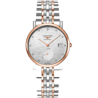 Elegant Collection Small Second 34.5 Stainless Steel - Pink Gold / Silver - Linen / Bracelet