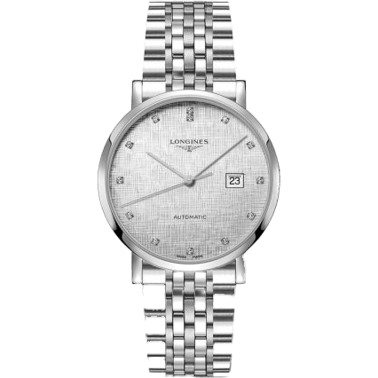 Longines Elegant Collection Automatic 41 Stainless Steel / Silver - Linen / Bracelet L4.911.4.77.6