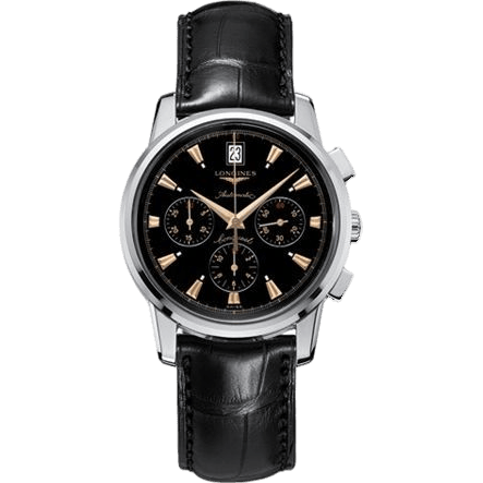 Conquest Heritage Chronograph Black Dial