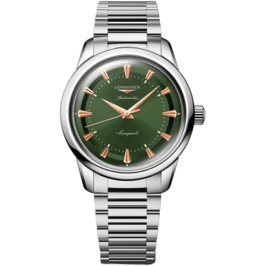 Conquest Heritage 38 Stainless Steel / Green / Bracelet