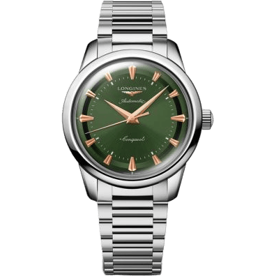 Conquest Heritage 40 Stainless Steel / Green / Bracelet