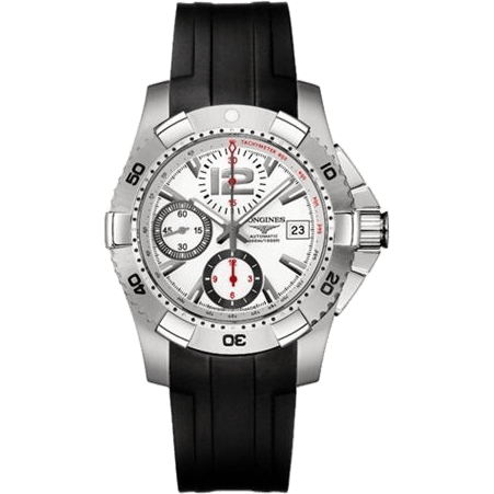 Longines Hydroconquest Chronograph Tachymeter White Rubber L3.651.4.16.2