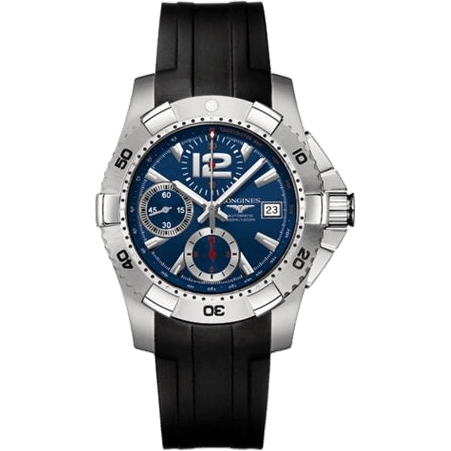 Longines Hydroconquest Chronograph Tachymeter Blue Rubber L3.651.4.96.2