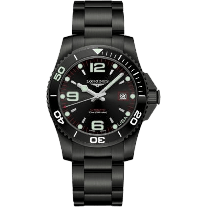 HydroConquest 41 Automatic PVD / Black / Bracelet / USA