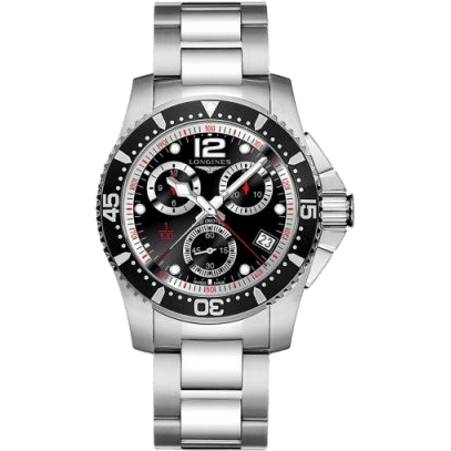 Hydroconquest 41 Quartz Chronograph Stainless Steel / Black / Bracelet