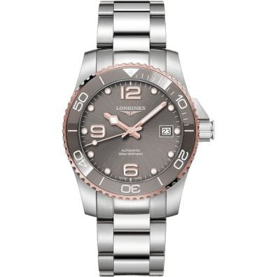 HydroConquest 39 Automatic Stainless Steel - Pink Gold / Grey / Bracelet