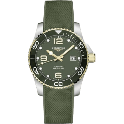 HydroConquest 41 Automatic Stainless Steel / Yellow Gold / Green / Rubber