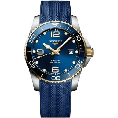 HydroConquest 41 Automatic Stainless Steel - Yellow Gold / Blue / Rubber