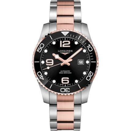 HydroConquest 43 Automatic Stainless Steel - Pink Gold / Black / Bracelet