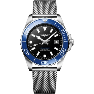 Longines Hydroconquest Automatic 42 Stainless Steel / Black / Mesh L3.788.4.90.6