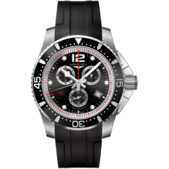 HydroConquest 47.5 Chronograph Quartz Stainless Steel / Black / Rubber