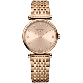 Longines La Grande Classique Quartz 24 Red Gold / Pink - Diamond / Bracelet L4.209.1.90.8
