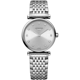 Longines La Grande Classique Quartz 24 Stainless Steel / Grey - Diamond / Bracelet L4.209.4.70.6