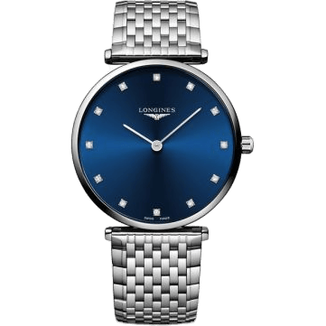 Longines La Grande Classique 38 Stainless Steel / Blue - Diamond / Bracelet L4.866.4.97.6