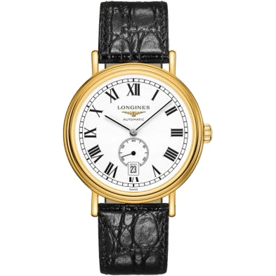 Longines Presence 40 Small Seconds PVD Gold / White - Roman L4.905.2.11.2
