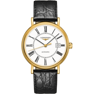 Longines Presence 40 Automatic PVD Gold / White - Roman L4.922.2.11.2
