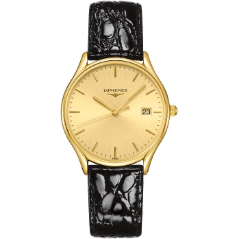 Longines Lyre Quartz 32 Yellow Gold PVD / Champagne / Strap L4.359.2.32.2