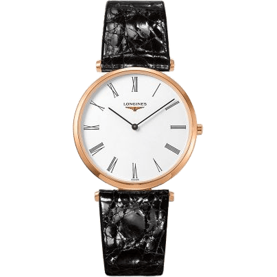 Longines La Grandes Classique Quartz 36 PVD Rose / White Roman / Strap L4.755.1.91.2