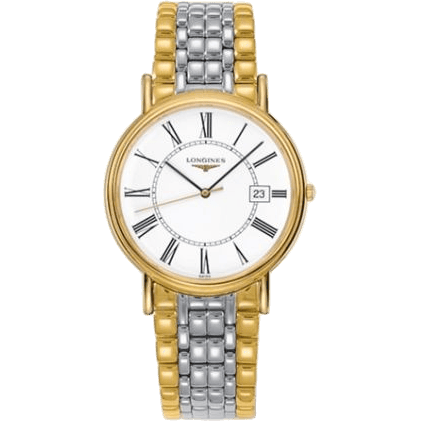 Longines Presence 38.5 Quartz PVD Gold / White - Roman / Bracelet L4.790.2.11.7