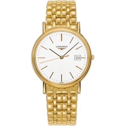 Longines Presence 38.5 Quartz PVD Gold / White / Bracelet L4.790.2.12.8